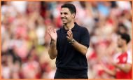 Arsenal manager Mikel Arteta celebrates after the win vs Chelsea