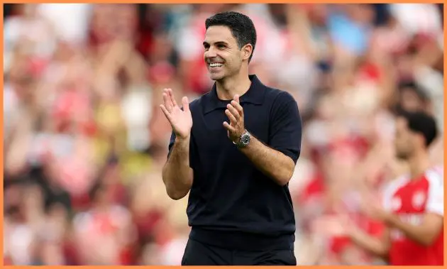 Arsenal manager Mikel Arteta celebrates after the win vs Chelsea