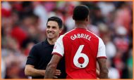 Arsenal manager Mikel Arteta and centre-back Gabriel