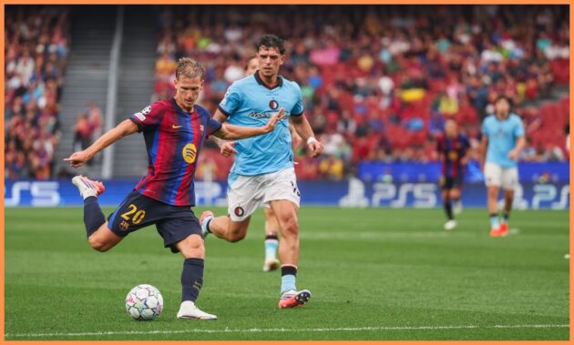 Dani Olmo in action for Barcelona