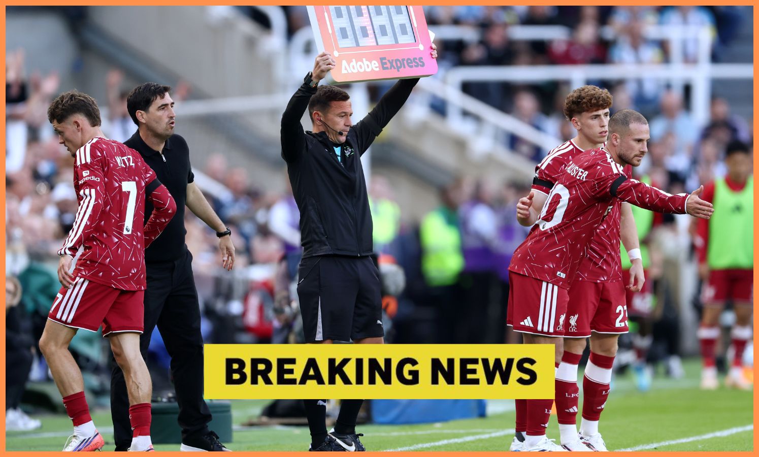 Alexis Mac Allister coming on as a sub for Liverpool