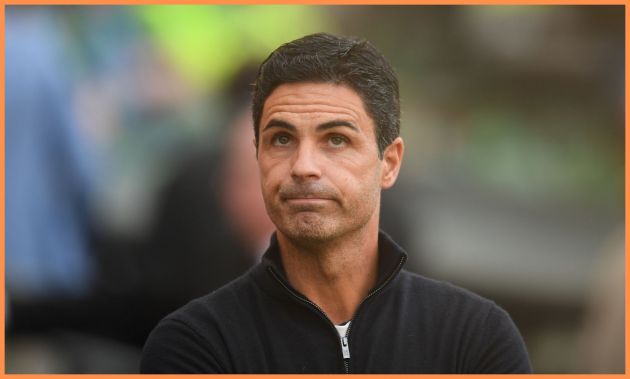 Mikel Arteta looks on during an Arsenal pre-season friendly