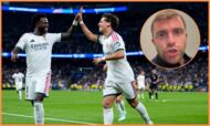 Arda Guler celebrates with Vinicius Junior