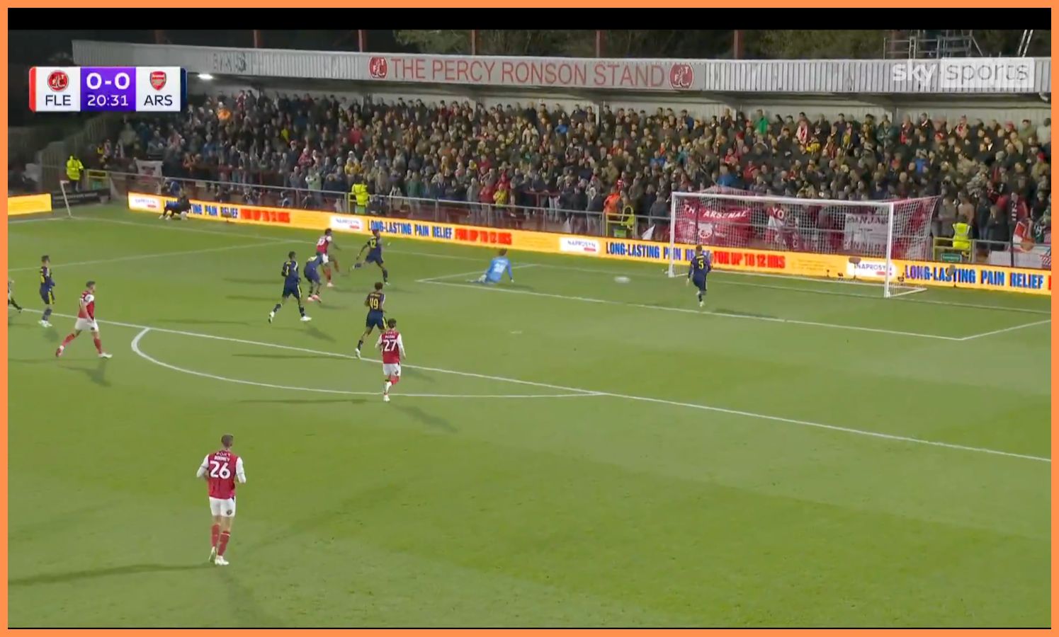 Fleetwood score against Arsenal.