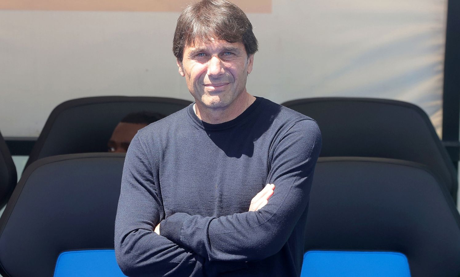 Antonio Conte looks on