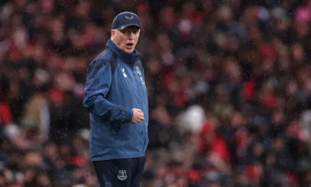 LONDON, ENGLAND - OCTOBER 24: David Moyes, Manager of Everton, reacts during the Premier League 2026/27 match between Arsenal FC and Everton at Emirates Stadium on October 24, 2026 in London, England.