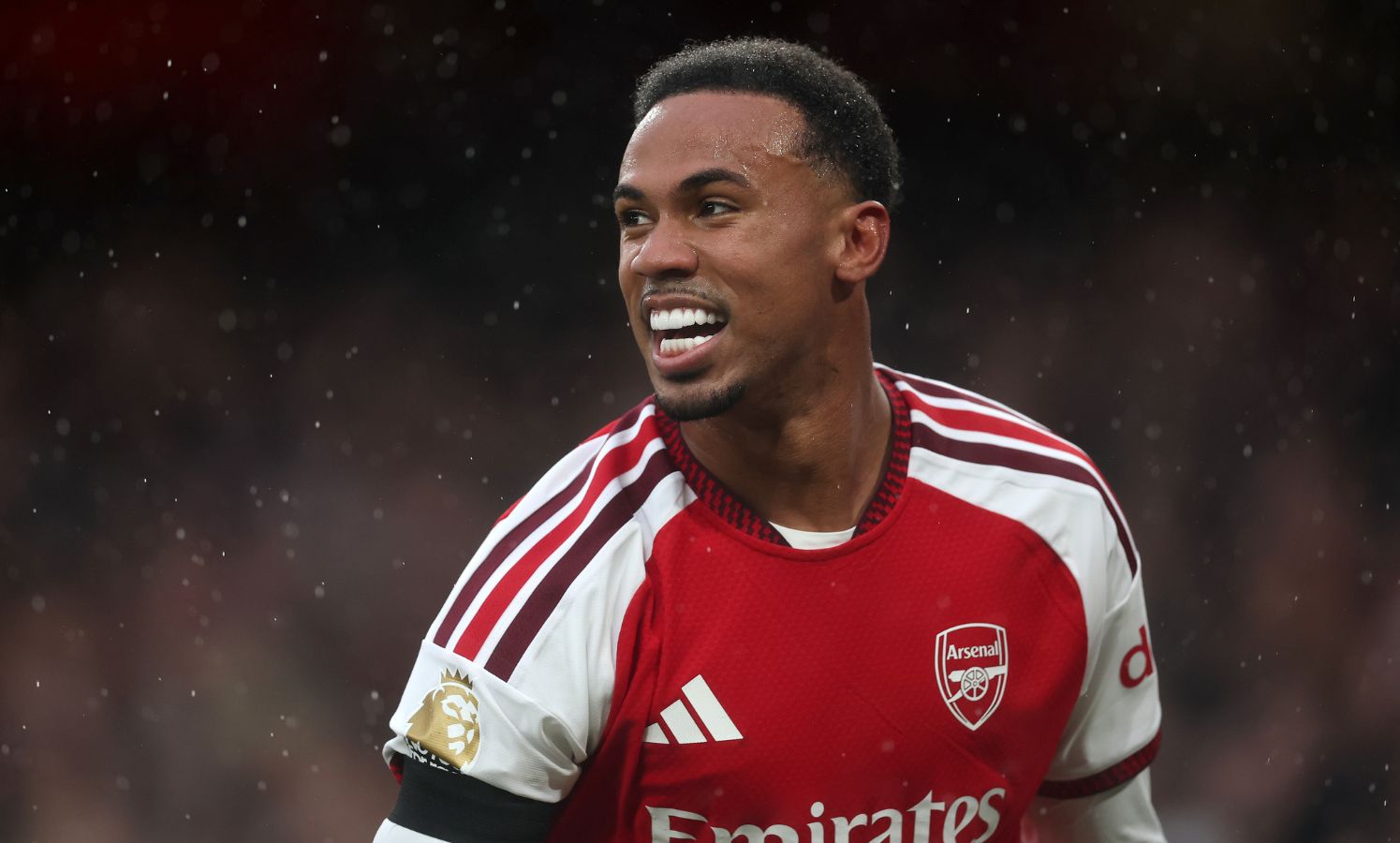 LONDON, ENGLAND - OCTOBER 24: Gabriel of Arsenal celebrates scoring his team’s second goal during the Premier League 2026/27 match between Arsenal FC and Everton at Emirates Stadium on October 24, 2026 in London, England.