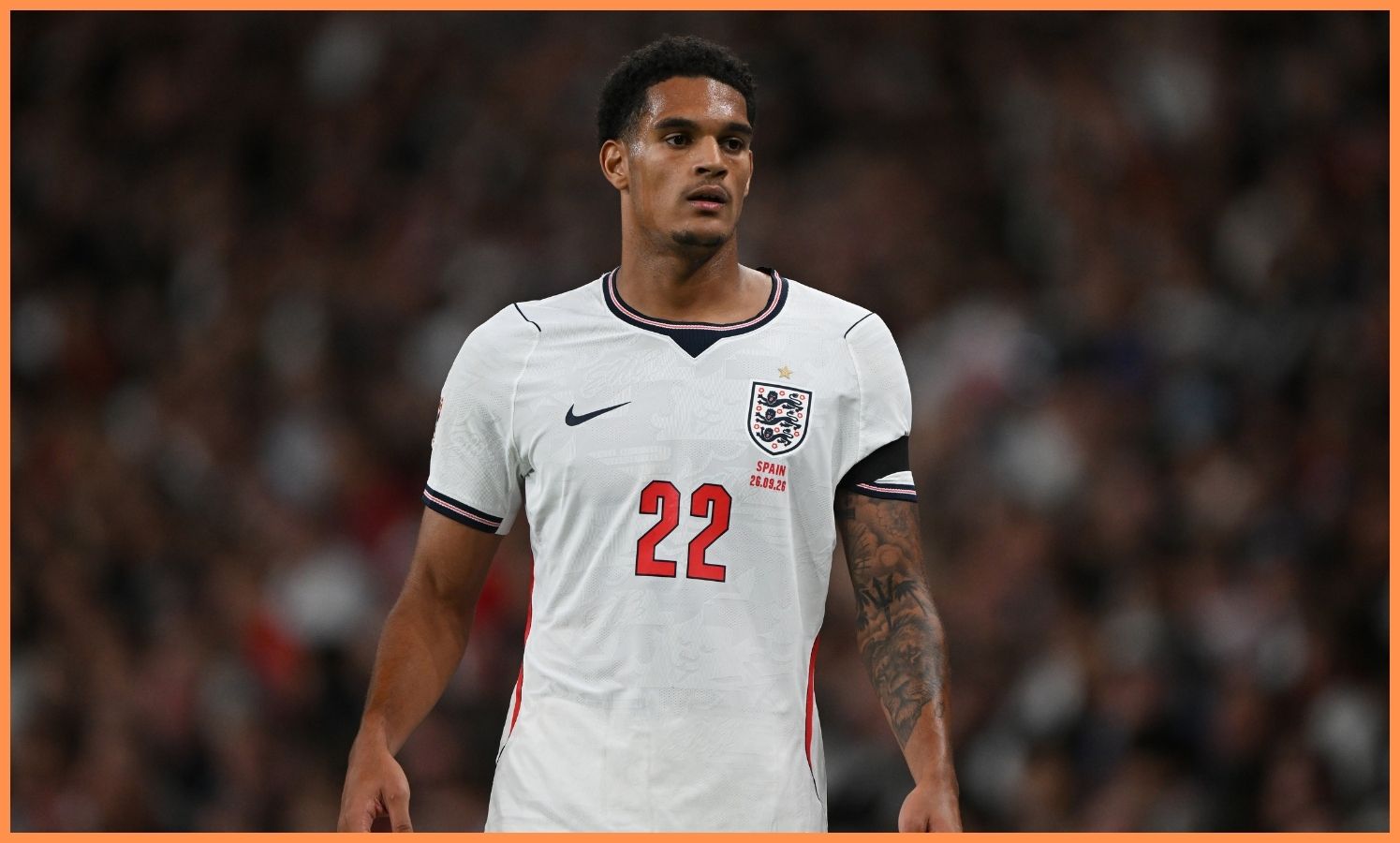Jarell Quansah playing for England. (Photo by Julian Finney/Getty Images)