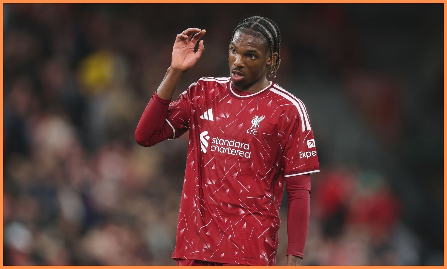 Jeremy Jacquet playing for Liverpool.