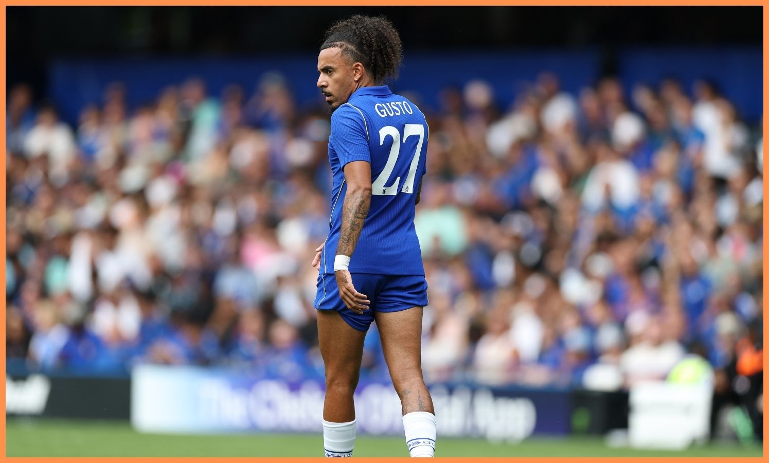 Malo Gusto playing for Chelsea. (Photo by Mike Hewitt/Getty Images)