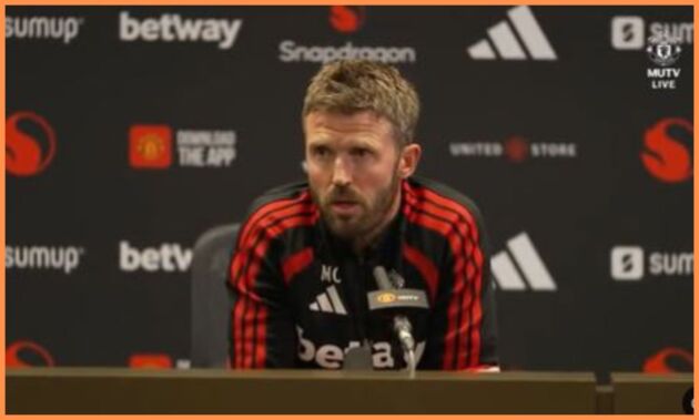 Michael Carrick speaks in a press conference