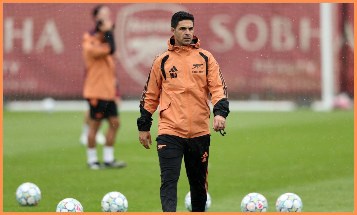 Arsenal manager Mikel Arteta in a training session