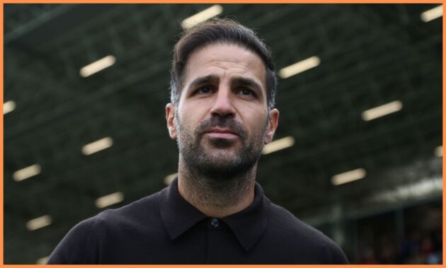 Como manager Cesc Fabregas looks on