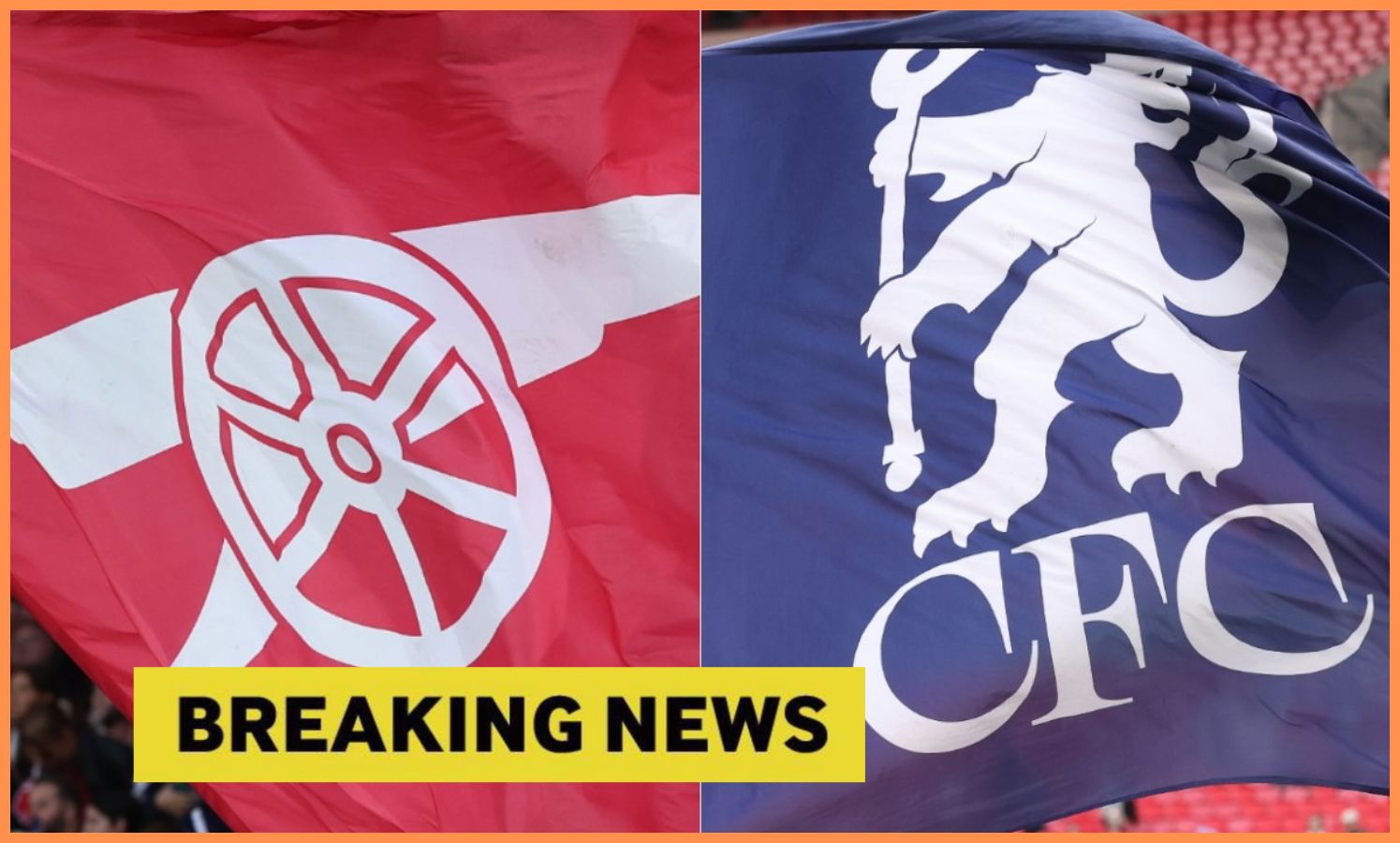 Arsenal and Chelsea flags