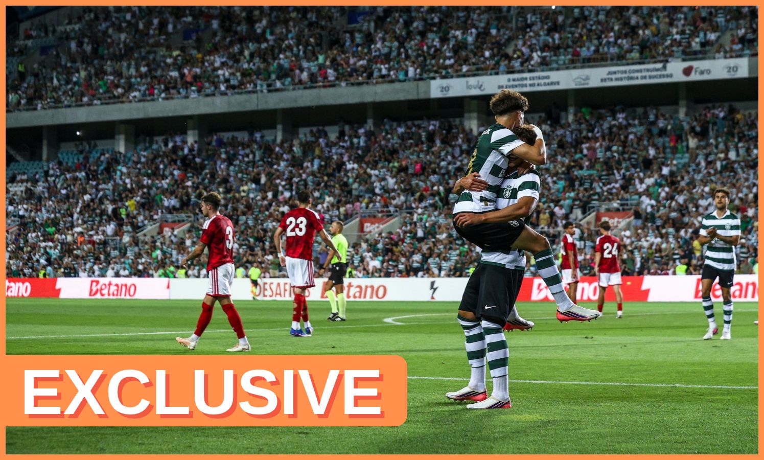 Flavio Goncalves celebrates a Sporting Lisbon goal