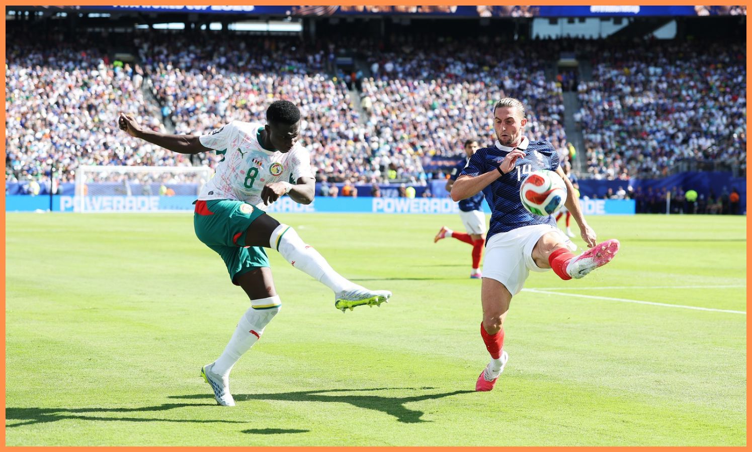Lamine Camara in action for Senegal at the World Cup