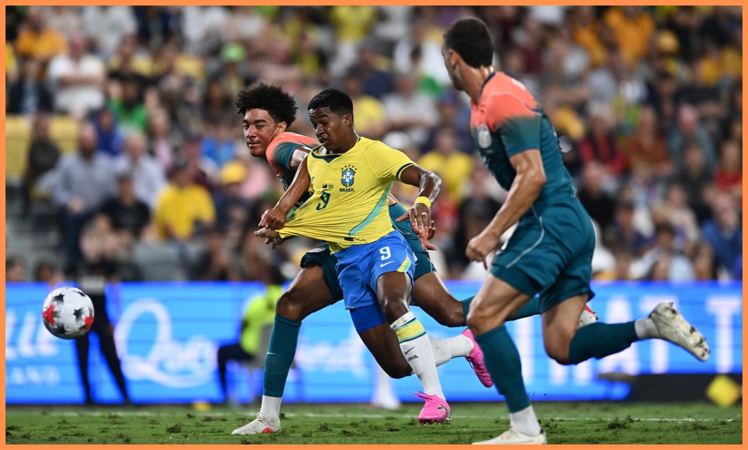 Endrick in action for the Brazilian national team