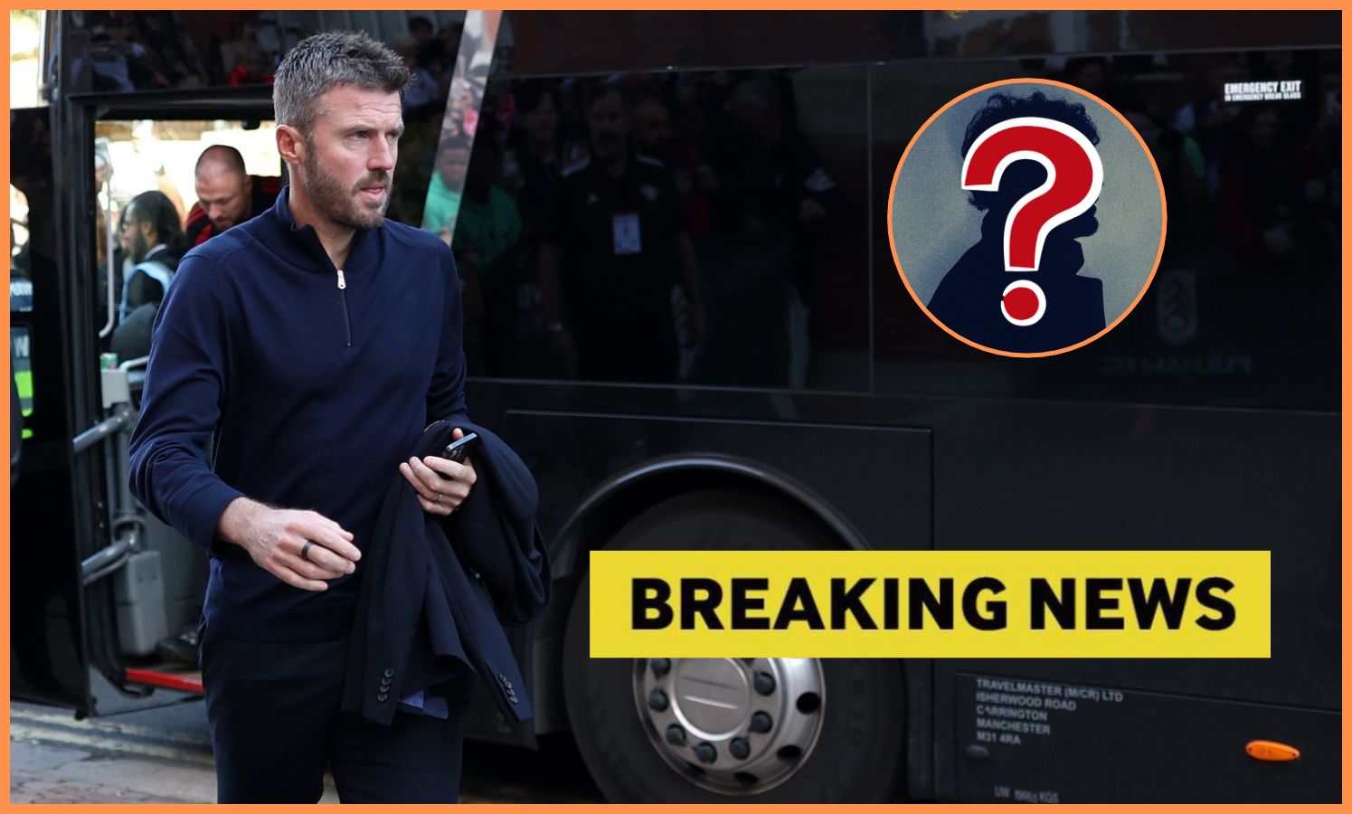 Michael Carrick getting off the Manchester United team bus