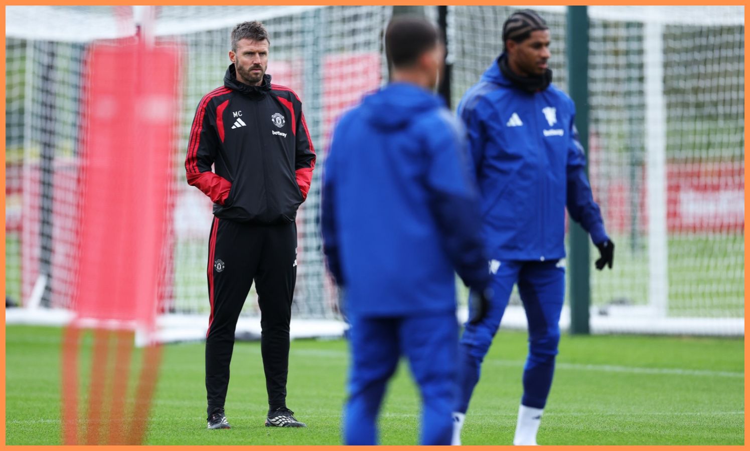 Michael Carrick during a Manchester United training session