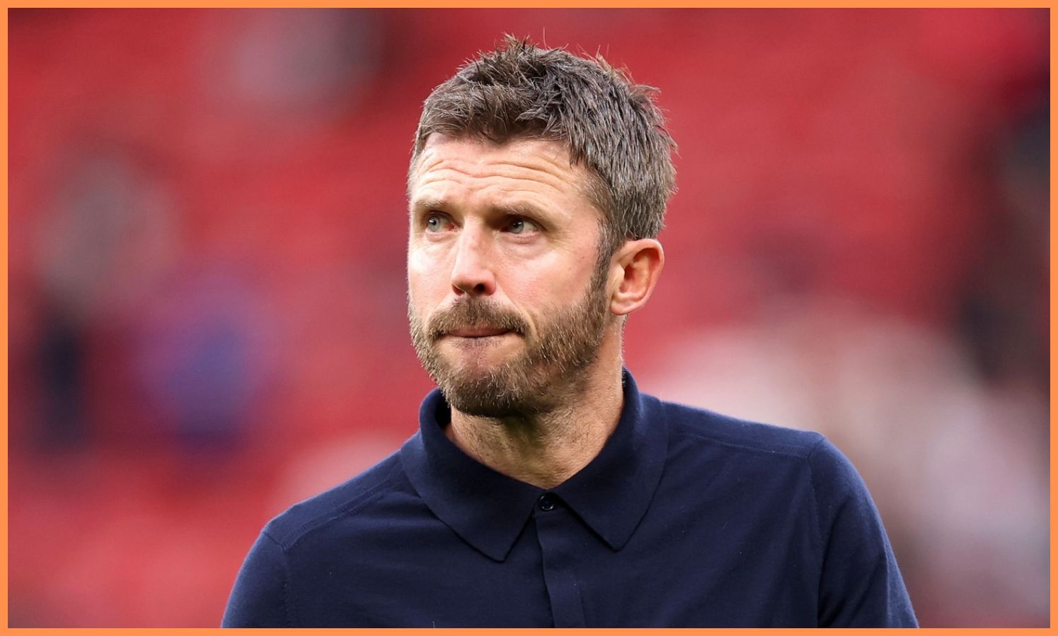 Manchester United manager Michael Carrick looks on
