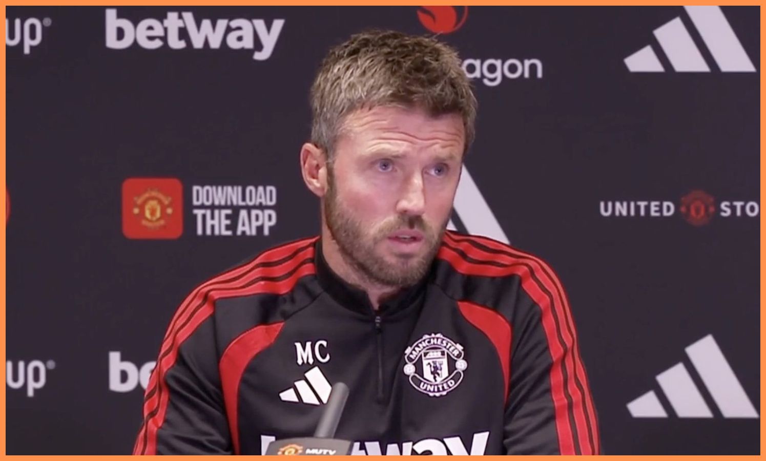 Michael Carrick during a press conference