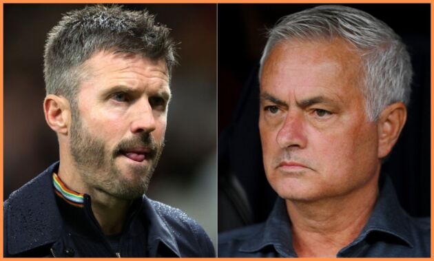 Michael Carrick and Jose Mourinho