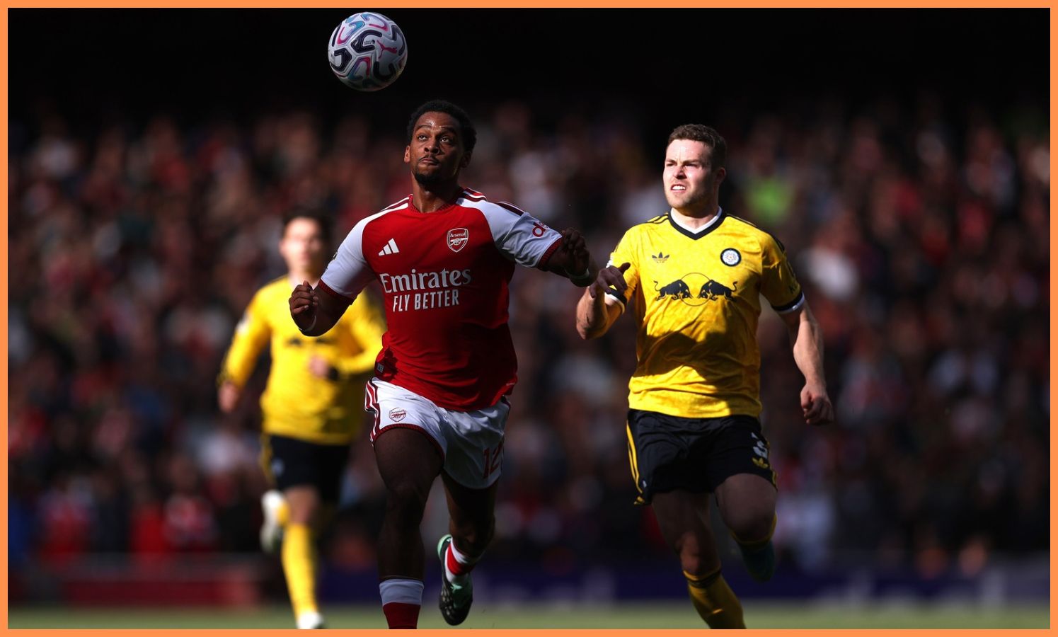 Jurrien Timber in action for Arsenal vs Leeds