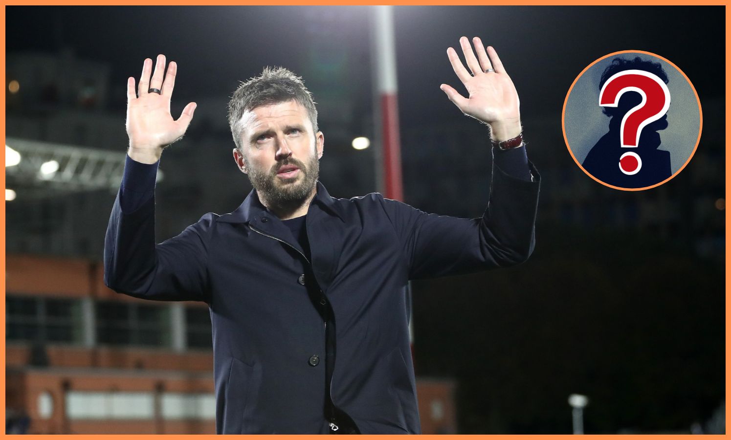 Michael Carrick gestures to the Manchester United fans