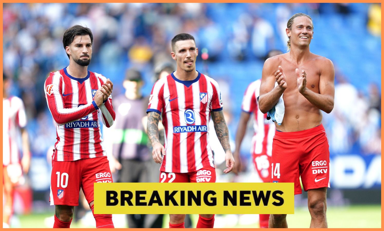 Alex Baena with his Atletico Madrid teammates