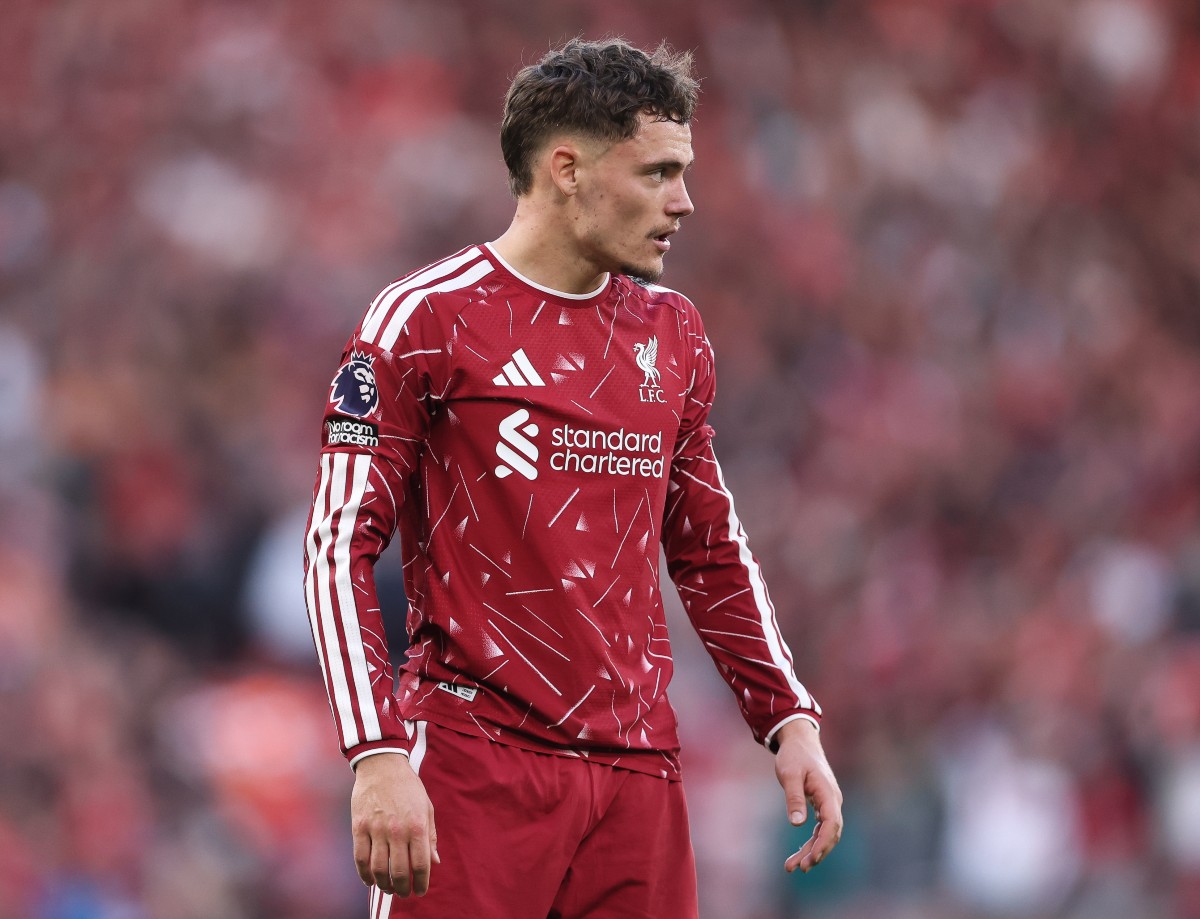 Florian-Wirtz-of-Liverpool-looks-on-during-the-Manchester-City-game Key trio missing from Liverpool squad for tomorrow’s Champions League tie
