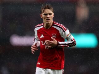Martin Odegaard in action for Arsenal