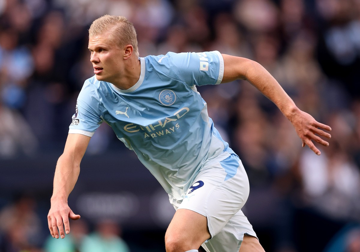 Erling Holland está em ação pelo Man City