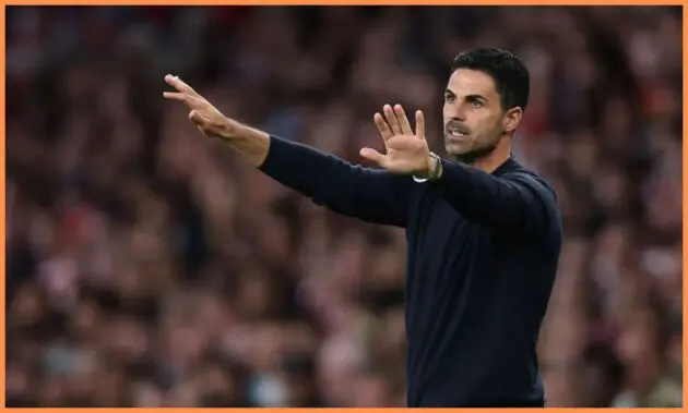 Mikel Arteta on the touchline
