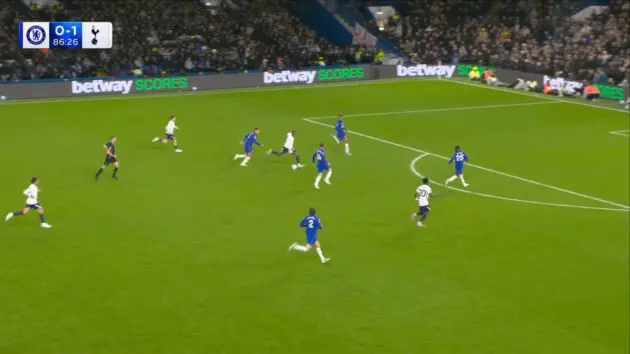 Mathys Tel scoring solo goal vs Chelsea