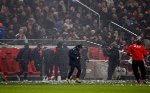 (Video) Ajax Stadium Roof Gives Way Due to Heavy Snowfall | CaughtOffside