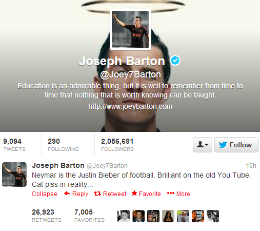 Barton Neymar Twitter