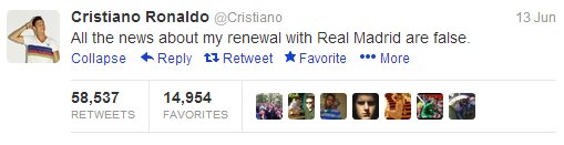 Ronaldo Twitter Status