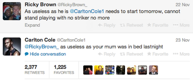 Carlton Cole Tweet