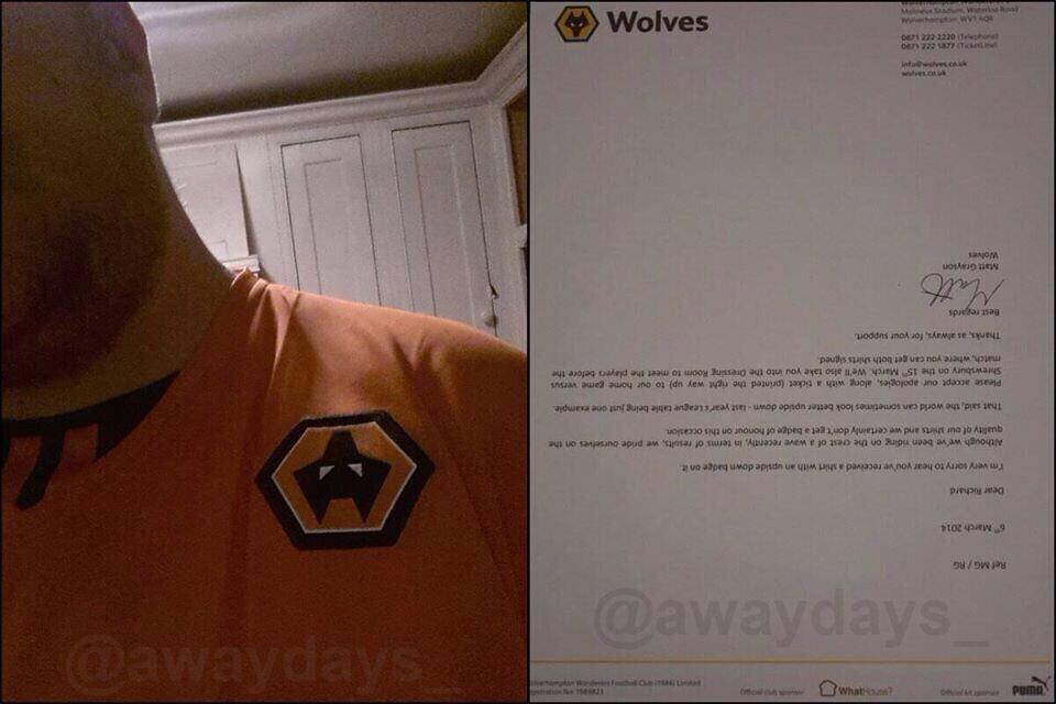Wolves letter to fan