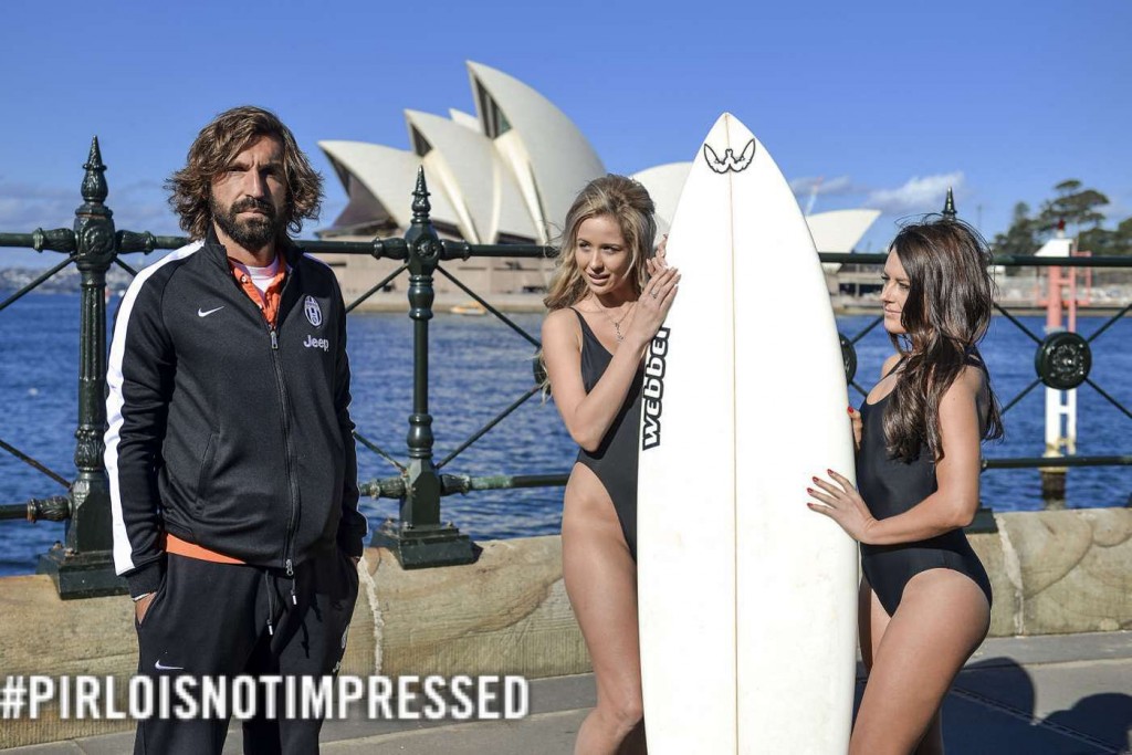 Andrea Pirlo still not impressed by sexy surfers