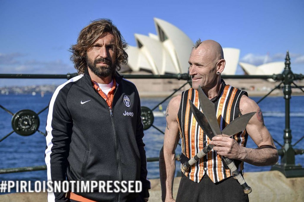 Unimpressed Andrea Pirlo with axe man