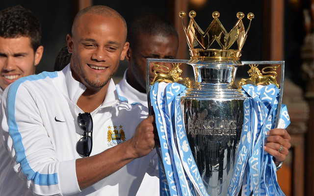 Vincent Kompany Manchester City Premier League trophy