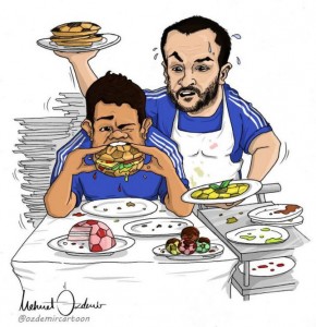 Diego Costa Cesc Fabregas Chelsea Cartoon