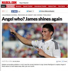 Angel di Maria James Rodriguez Spanish press