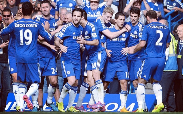 Chelsea celebrate v Arsenal