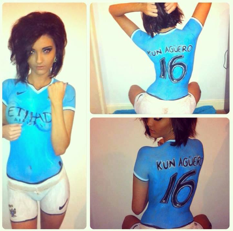 Manchester City Fan Body Paint