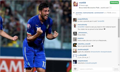 Mario Balotelli Instagram Graziano Pelle