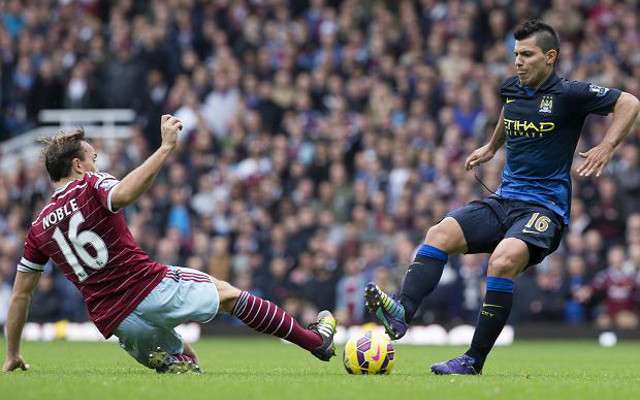 Sergio Aguero Manchester City Mark Noble West Ham