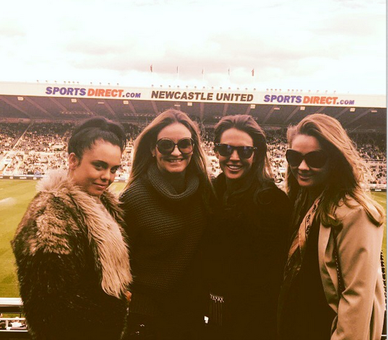 Danielle Lloyd and pals at Newcastle v Liverpool