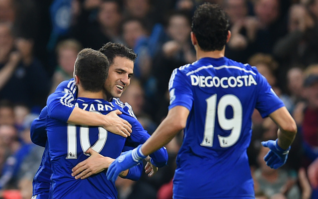 Cesc Fabregas Eden Hazard Diego Costa Chelsea team